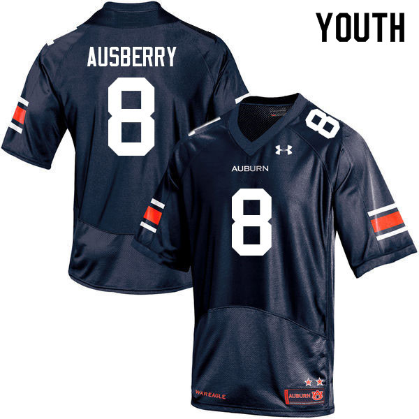 Youth Auburn Tigers #8 Austin Ausberry Navy 2022 College Stitched Football Jersey